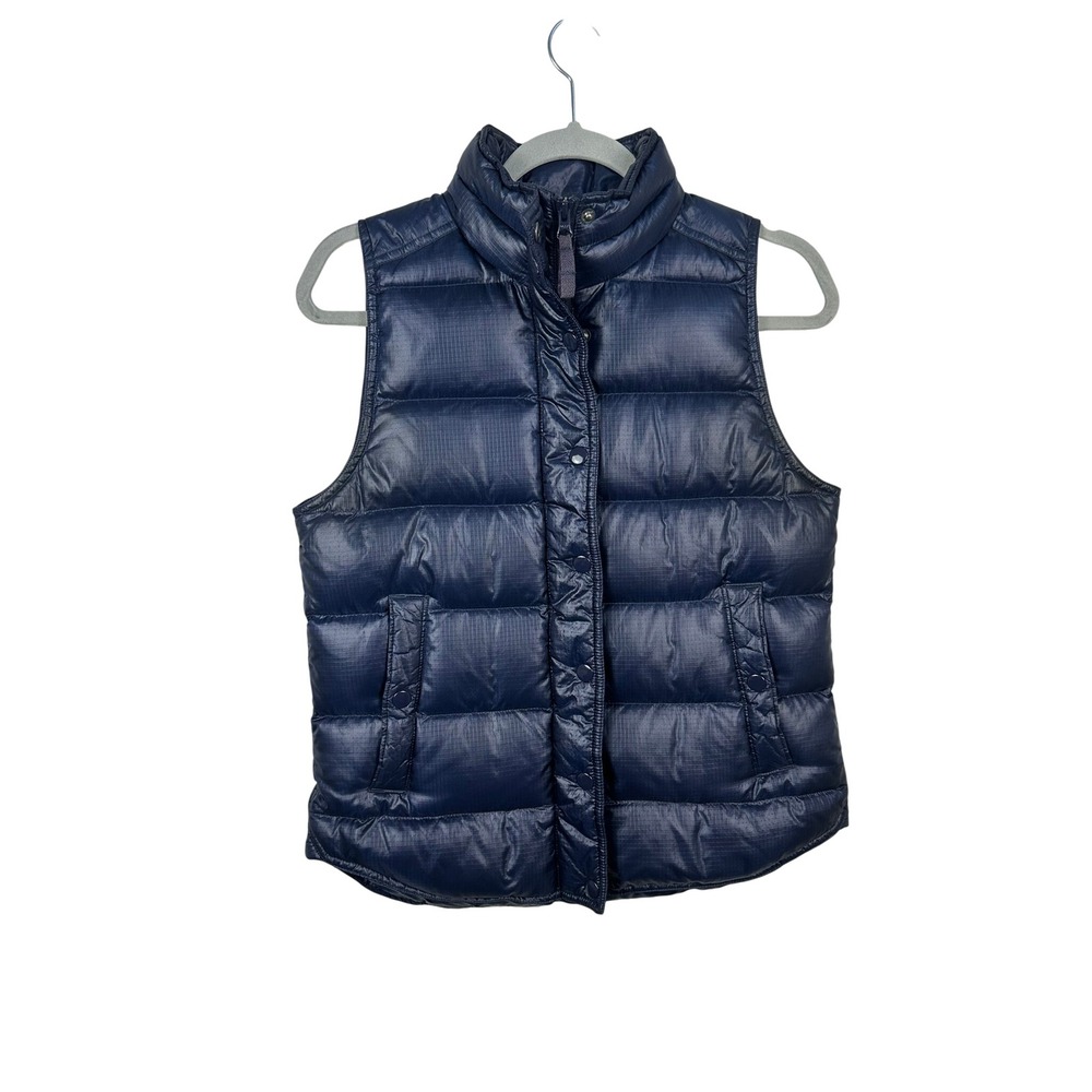 J.Crew Puffer Vest Womens XS Navy Blue Excellent Down Fill Ripstop Quilted
